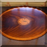 F04. Ardley Hall tray top table with shell inlay 18”h x 33”w x 22”d